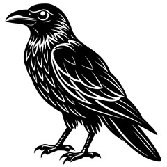 solid-black-outline-common-raven-animal-vector