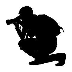 Silhouette of Person Taking Photo Sitting