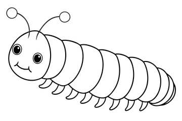caterpillar line art vector illustration