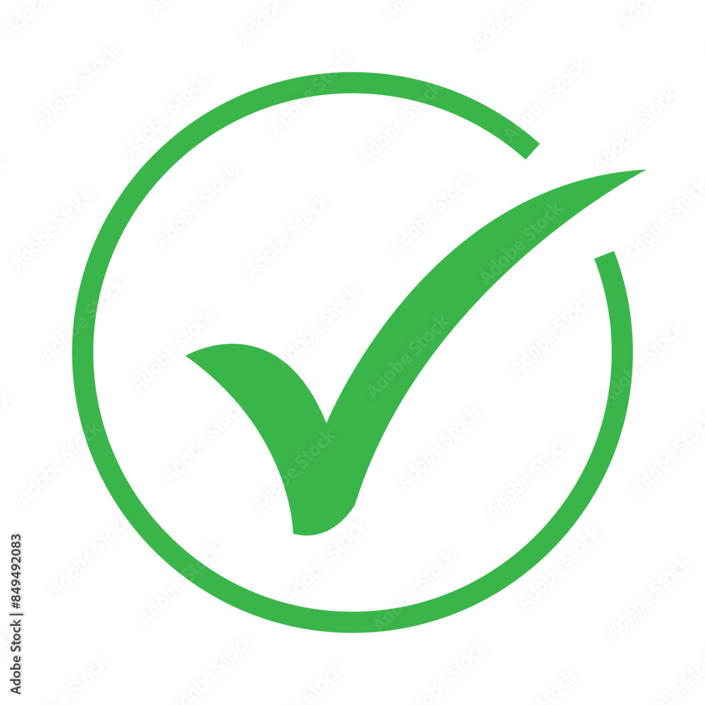 Fototapete checkmark icon vector logo template. check list button icon. check mark in round sign. vector illust