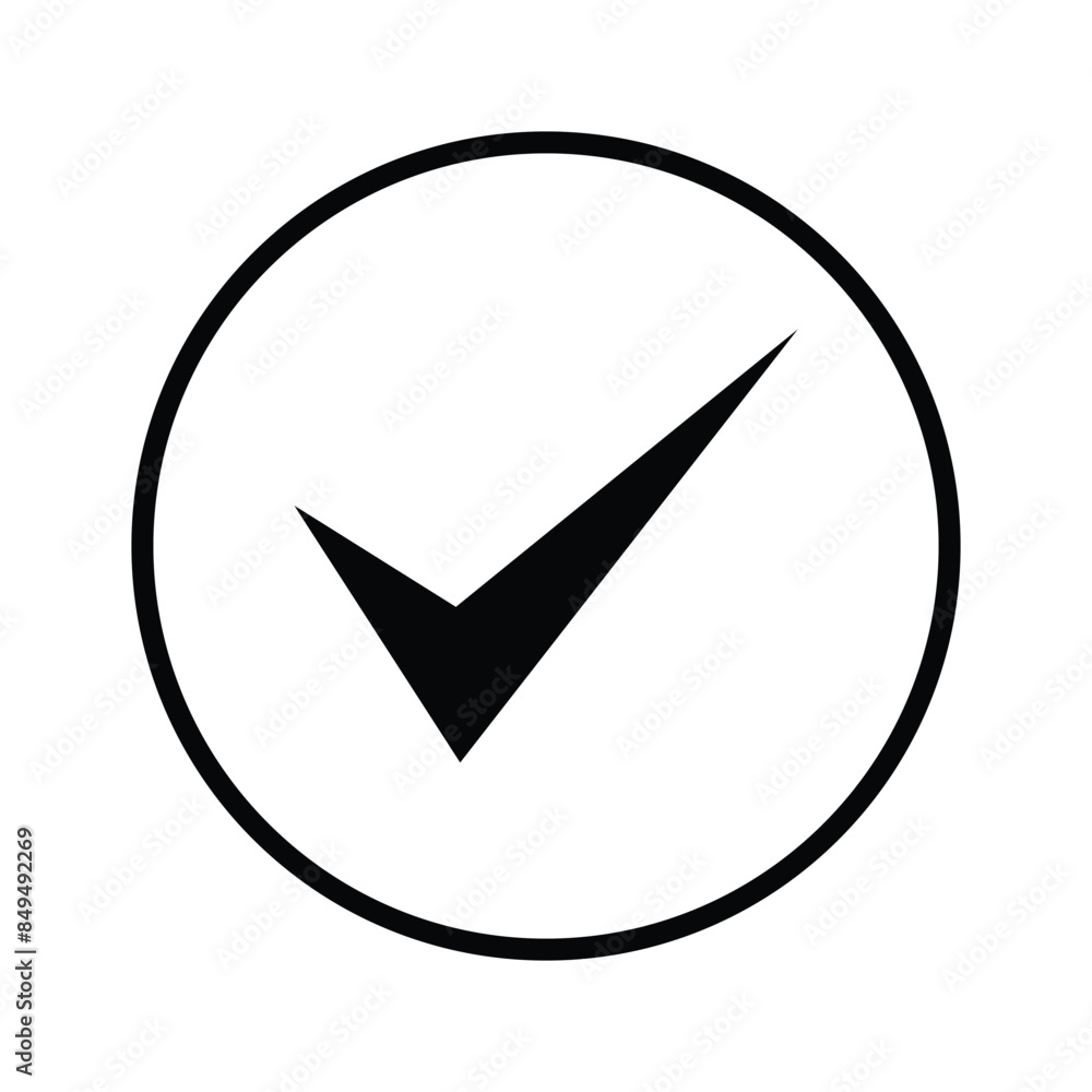 Fototapete checkmark icon vector logo template. check list button icon. check mark in round sign. vector illust