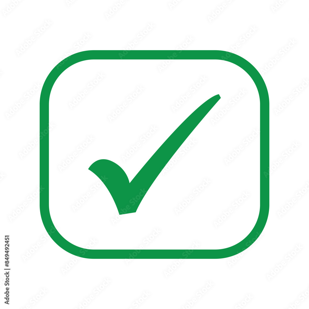 Poster tick icon vector symbol, checkmark isolated on white background. check list button icon. check mark 