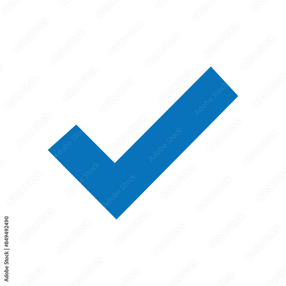 Poster blue check mark vector. check mark icon. tick mark symbol vector. shield with check mark icon. vecto