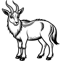 solid-black-outline-goral-animal-vector