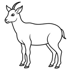 solid-black-outline-goral-animal-vector
