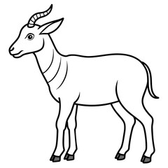 solid-black-outline-goral-animal-vector