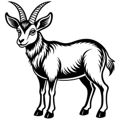 solid-black-outline-goral-animal-vector