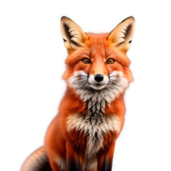 Obraz premium A stunning portrait of a red fox, showcasing its vibrant reddish-orange fur and piercing amber eyes