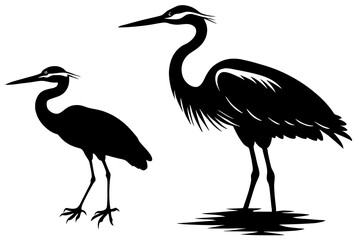 Heron silhouette vector illustration