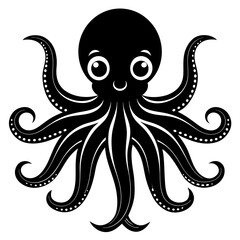  Cute octopus vector silhouette