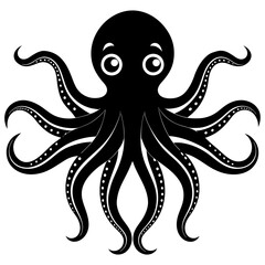  Cute octopus vector silhouette