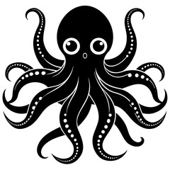  Cute octopus vector silhouette