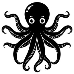  Cute octopus vector silhouette