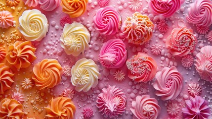 Fototapeta premium Colorful sugar adornments for cakes and donuts Abstract textured background with vibrant patterns