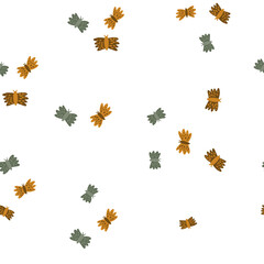 Seamless pattern. Vector illustration. Light background seamless pattern with multi-colored polka dots and balloons, stars. Muted colors. Small drawing. Lots of air. Trendy colors and style.