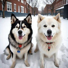 Forever Friends: A Pair of Devoted Dogs