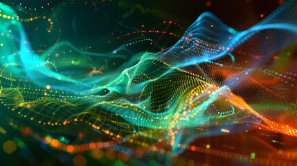 Abstract wallpaper of wavy particle wallpaper