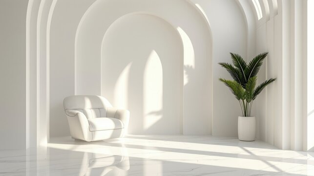 White soga and wall Abstract Background