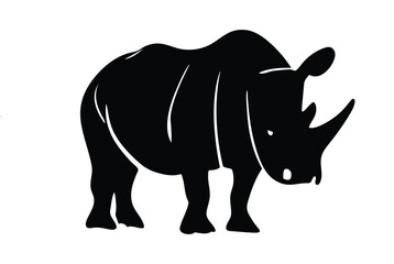 Rhino Animal  silhouette vector Illustration