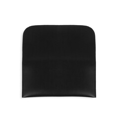 A ladies' black wallet or a clutch, made with  leather.