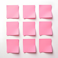 photo of a beautiful blank post it or sticky notes for business, reminders, students, etc. on plain white background. Generative ai
