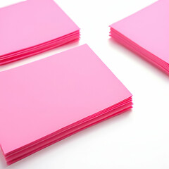 photo of a beautiful blank post it or sticky notes for business, reminders, students, etc. on plain white background. Generative ai