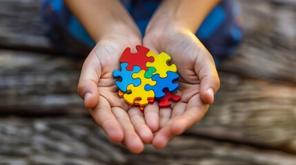 manos rompecabezas s&iacute;mbolo de autismo