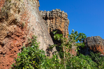 sandstone geological monuments, or Arenitos, in Vila Velha State Park. Ponta Grossa, Parana, Brazil