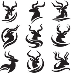 deer set vector silhouette illustration 