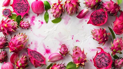 dragonfruit with empty space and top view