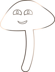 
Drawing of a mushroom smile in autumn in forest decor.