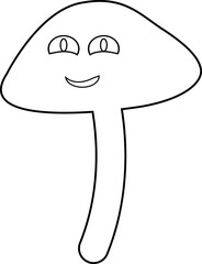 
Drawing of a mushroom smile in autumn in forest decor.