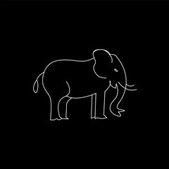 Line Drawing vector of an elephant