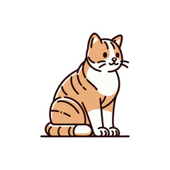 Line Drawing artwork of a cat with simple colors