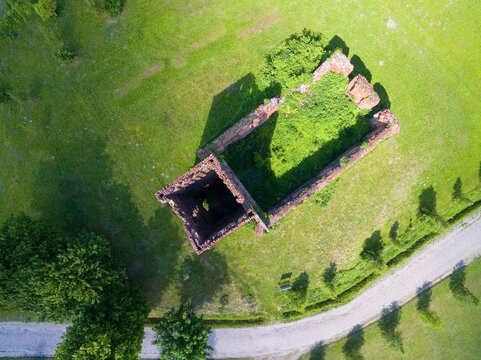 Ruins of Lutheran church in Borki, Bartoszyce district, Poland (former Borken, East Prussia)