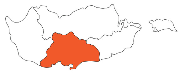 Obraz premium Outline of the map of the region of Cyprus - Limassol Region