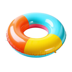 Colorful swim inflatable ring or rubber ring isolated  on white and transparent background