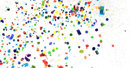 Obraz premium Sunburst and colorful confetti background frame illustration