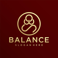 Yoga Logo abstract design template Linear style.Health Spa Meditation Harmony Vector illustration