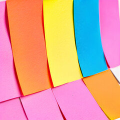 photo of a colorful post it or sticky notes for business, remainder, projects, students, etc. on white background. Generative ai