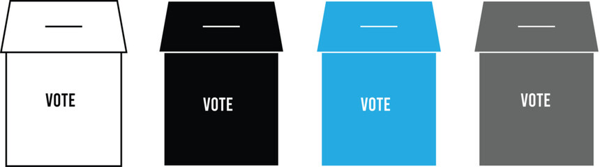 voting ballot box icon . putting paper in the ballot box .Vote line icon. Voting concept. Isolated on white background .Outline vector illustration. Election and democracy.