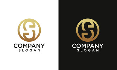 Letter S logo collection initial logo inspiration creative concept with gold gradient color