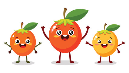 Big Set cute cartoon realistic fruits characters