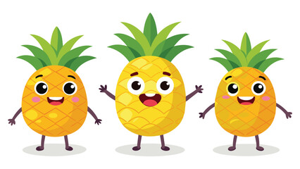 Big Set cute cartoon realistic fruits characters