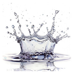 Crown water Liquid splash white background