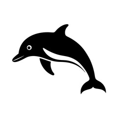 Obraz premium Dolphin illustration silhouette linocut vector art illustration