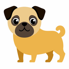 Puppy pug vector illustration on white background