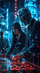 Business People Monitoring Data. Business Background