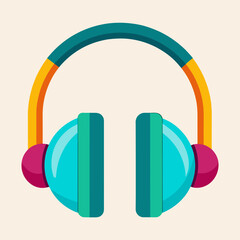 Headphones Vector Illustration Icon high resolution