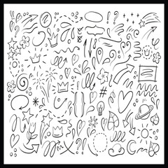 Hand Drawn, Doodle Art, Vector Illustration, Design Elements, Decoration resources, Graphic design resources, line arts, graphic lines, line art illustration,
graphic illustrations, doodles